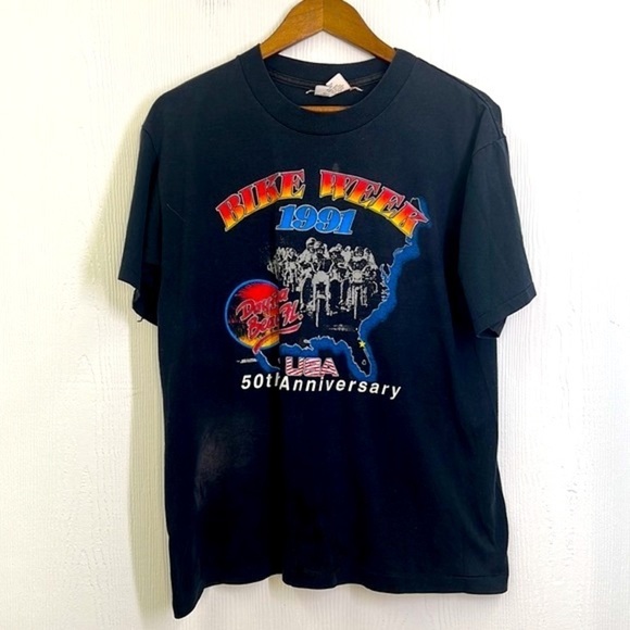 Division 1 - Vintage Bile Week 50th Anniversary Daytona Beach Fl T Shirt Large - Picture 8 of 12